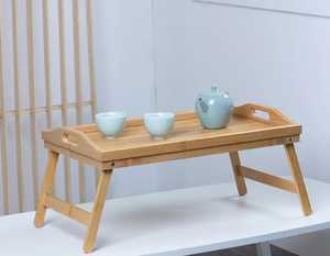 Mango Wooden Modern Adjustable <b>Foldable</b> Breakfast Tray Eco-Friendly Serving <b>Table</b> with Handles for Bed & Home Decor. - Product Image 3