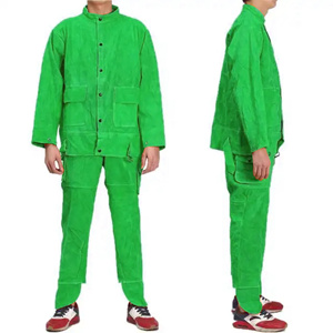 Chaqueta de Soldador de Cuero Reforzado Industrial, Resistente a la Radiación, Protección Contra Vapores, Ropa de Seguridad Contra Incendios - Product Image 3