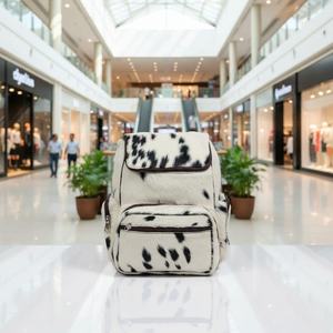 Mochila de Cuero Genuino de Vaca con Pelo, Diseño Occidental, Bolsa de Viaje de Lujo, Logotipo Personalizado, Venta al por Mayor OEM LHBP-0232 - Product Image 4