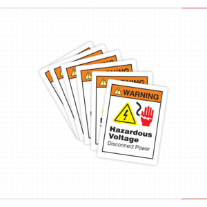 Avertissement : Haute tension – Couper l'alimentation avant l'entretien – Panneau de sécurité électrique – Conformité OSHA – Prudence – Alerte industrielle - Product Image 3