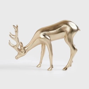 Sculpture de cerf en laiton doré de qualité supérieure, élégante figurine décorative pour la décoration intérieure, disponible à un bon prix - Product Image 1