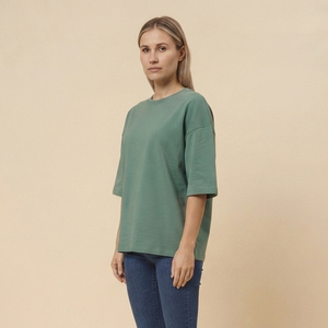 T-shirt ample et décontracté pour femme en coton 100% (230g) – Coupe carrée, épaules tombantes, col ras du cou, idéal pour le jogging - Product Image 3