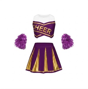 Ensemble d'uniformes de cheerleading personnalisés pour femmes adultes, impression numérique, 100 % polyester - Product Image 6
