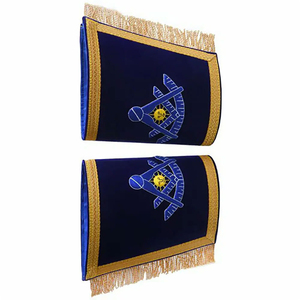Wholesale Factory Price Masonic Regalia Hand Made Bullion Embroidered Cuffs Wholesale Masonic Guantless & Cuffs - Product Image 2