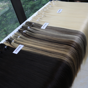 Extensions de cheveux vierges vietnamiennes 100% naturelles, tissage plat, blond foncé, cheveux bruts pour les célébrations du Nouvel An - Product Image 6