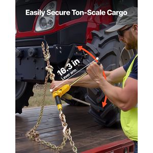 8000 Lbs Working Load Ratchet Tie Downs 5/16 X 12.8 ft G80 Chains Binder Set New <b>Model</b> '<b>D</b>' Tie <b>D</b>" - Product Image 6