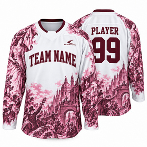 Maillots de hockey personnalisés de qualité supérieure avec impression numérique, design drapeau, logo couleur au choix, 100 % polyester, faible MOQ, fabricant - Product Image 1