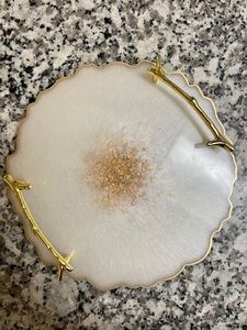 Indian Manufactured Epoxy Resin Serving Tray Elegant Handmade Home Decor for Coffee <b>Table</b> <b>Vanity</b> Available for Wholesale - Product Image 3