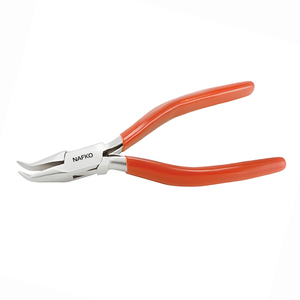 Custom Logo Jewelry Tools Bent Chain <b>Nose</b> <b>Long</b> Handle Pliers 160mm Jewelry Making Tools Stainless Steel Curved <b>Nose</b> Pliers - Product Image 1