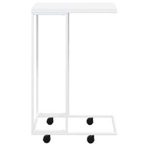 Mesa auxiliar de madera de ingeniería blanca de 15.7"x11.8"x25" con ruedas, muebles para sala de estar - Product Image 3