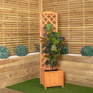 Wooden Raised Garden Bed for Outdoor Garden with Grill <b>Planter</b> Box Trellis for <b>Vegetables</b> and Flowers Balcony made in Vietnam - Product Image 3