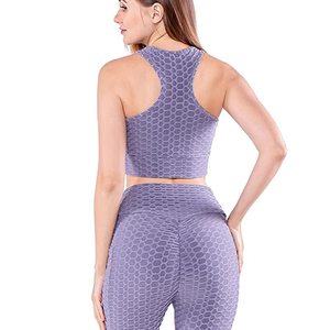 Conjunto de Yoga Personalizado de Tallas Grandes, Sólido, Elástico, con Sujetador Deportivo y Leggings con Logotipo Frontal para Mujer, Ropa de Gimnasio, Suministro OEM - Product Image 5