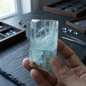 Hermoso Cristal de Aguamarina Azul Cielo, Gema Natural Pulida para Joyería, Energía Espiritual - Product Image 3