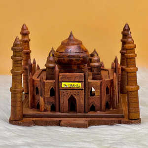Modelo de madera tallada a mano del Taj Mahal, artesanía india decorativa, recuerdo, regalo para el hogar u oficina - Product Image 3