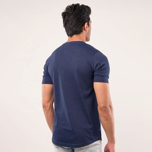 <b>Men</b> Summer Washed Sporty Front Logo Short Sleeve Curved Hem <b>Henley</b> T-<b>Shirt</b> 100% Polyester with Four-Button Placket - Product Image 2