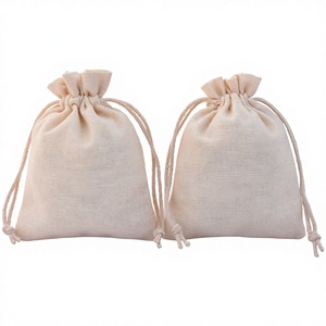 Pochette d'emballage pour bijoux en coton naturel, rectangulaire 3x4 pouces, faite à la main en Inde, avec logo personnalisé, idéale pour les petits cadeaux de mariage, vente en gros - Product Image 4