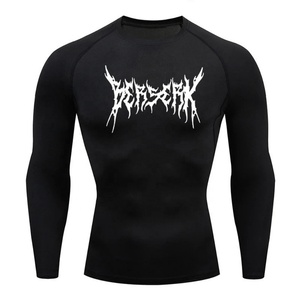<b>Men's</b> Customize Long Sleeve Rashguard BJJ MMA Muay Thai Grappling Compression 4-Way <b>Stretch</b> Polyester Spandex Sublimation - Product Image 1