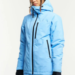 Unisex <b>Light</b> Blue Color Block Ski <b>Jacket</b> Snow Pants Set <b>Waterproof</b> 10,000mm Insulated Hooded Winter Wear Zipper Closure 220g - Product Image 5