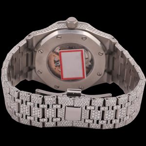 Reloj de Hombre Personalizado con Esfera Negra, Diseño Exclusivo, Estilo Hip Hop, con Diamantes Moissanite, Cuarzo, Correa de Acero Inoxidable - Product Image 2