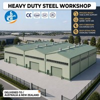 Atelier à structure en acier à trois travées, bâtiment industriel de grande capacité, résistant aux cyclones, pour l'Australie