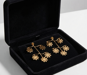 Boucles d'oreilles minimalistes en laiton à prix abordable, boucles d'oreilles géométriques tendance pour femmes, bijoux dorés, bijoux de mariée en vermeil - Product Image 3