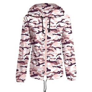 Veste coupe-vent camouflage à capuche unisexe légère avec fermeture éclair sur le devant, décontractée, pour le printemps, vêtements d'extérieur, en polyester - Product Image 4