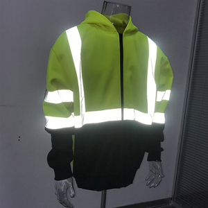 Sweat-shirt de travail à haute visibilité personnalisé, réfléchissant, jaune fluo, avec fermeture éclair, vêtements de travail industriels, équipement de construction 2024 - Product Image 3