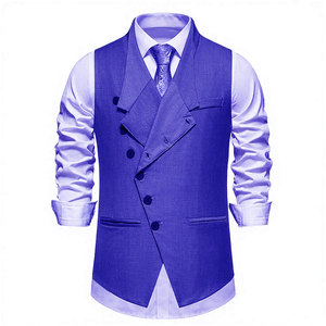 Chaleco Formal Europeo para Hombre, Primavera 2024, Cierre de un Botón, Corte Diagonal, Impermeable y Transpirable, para Bodas y Fiestas - Product Image 3
