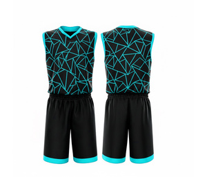 Ensemble d'uniformes de basketball personnalisés entièrement sublimés, maillot et short de sport respirants en polyester pour hommes et femmes - Product Image 4