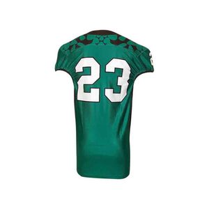 Camiseta de Fútbol Americano Personalizada para Hombre, Cuello en V, Manga Corta, Sublimada, Transpirable, de Malla, Verde y Amarilla, Ropa Deportiva de Equipo - Product Image 5