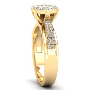 REYES New Arrival Round Cut 0.54 Carat Moissanite Engagement <b>Rings</b> in <b>925</b> Sterling <b>Silver</b> Wedding Gift Fine Jewelry For Women - Product Image 4