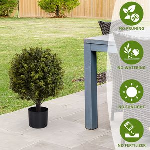 Offerta Speciale: Albero Topiario Sferico da Interno/Esterno con Protezione UV, 55cm, Decorazione Verde in Vaso con 2 Pezzi/Set, Piante Artificiali Popolari - Product Image 5