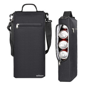 Hot Selling Portable Thermal 6 Cans Picnic Bag Foldable Multifunctional Golf Drink Box Durable 2-PC Red Wine Lunch Bags - Product Image 1