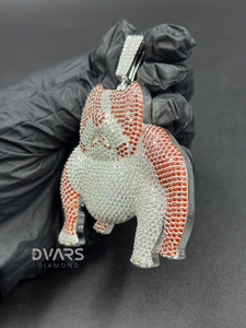 Pendentif Hip Hop Bulldog en Moissanite et Diamant, Pendentif Bulldog Glaçé Style Streetwear, Collier Personnalisé en Argent 925 - Product Image 3