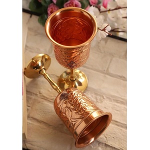 Elegant Handmade Brass Wine Glass Set Gold Finish Goblets Luxury <b>Drinkware</b> for Wedding Party Home Decor Gift - Product Image 6