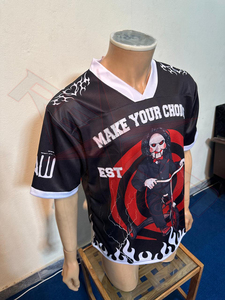 Camiseta de Fútbol Sublimada con Cuello en V para Hombre, con Estampado de Personajes de Rompecabezas, Malla Transpirable, Manga Corta, Diseño Gráfico Completo - Product Image 3