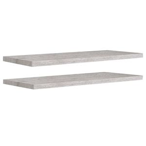 ชุดชั้นวางติดผนังและชั้นโชว์ 2 ชิ้น ขนาด 35.4 นิ้ว สีเทาคอนกรีต ทำจาก MDF ลายรังผึ้ง พร้อมโครงโลหะ แข็งแรง ทนทาน และมีสไตล์ - Product Image 2