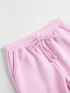Nouveau pantalon streetwear rose en coton doux, taille élastiquée, coupe ample, élégant, respirant, double taille, en molleton bouclette large - Product Image 3