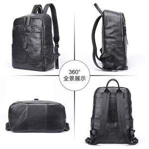 Elegant Vintage Leather <b>Backpack</b> <b>Waterproof</b> Anti-Theft Laptop Rucksack Genuine Leather Daypack LBP-0420 - Product Image 5