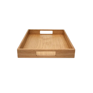 Bandeja de Servir Grande de Madera Maciza Ecológica, Duradera, Redonda, para Desayuno en la Cama, con Detalles de Hierro, de Grado Profesional, Apta para Alimentos - Product Image 6