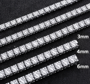 Collier Chaîne Tennis Luxe Iced Out – Argent Sterling 925 / Acier Inoxydable Diamant CZ Bijoux Hip Hop pour Hommes & Femmes 6mm CZ - Product Image 3