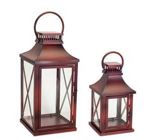 Porte-bougie décoratif pour la maison, lanterne à bougie en acier inoxydable et verre avec finition rustique, fait main et personnalisé - Product Image 5