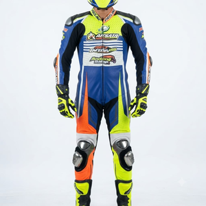 Combinaison de course Zonda Premium pour homme, 1 pièce, en cuir de vache véritable/cuir de kangourou, style MotoCP, combinaison de course sur circuit, niveau de protection 2 - Product Image 1