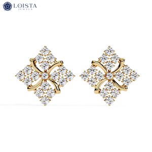 Boucles d'oreilles en diamant cultivé en laboratoire, taille brillant rond, style classique, bijoux de mariage pour femmes, certifiées IGI - Product Image 1