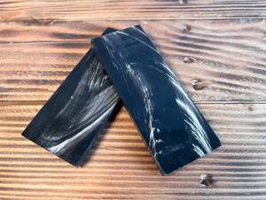 Escamas de cuerno de búfalo negro natural talladas a mano, genuinas y duraderas, para mango de cuchillo, material para fabricación de cuchillos DIY, Midnight - Product Image 4