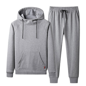 Ensemble de survêtement en coton de haute qualité personnalisé pour hommes, vêtements de sport, sweat-shirt et pantalon de jogging, automne, antistatique - Product Image 1