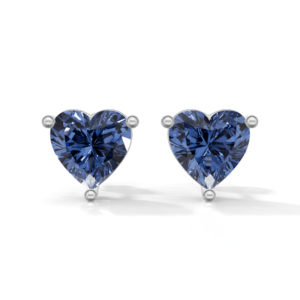 Pendientes de Plata de Ley 925 con Granate Rosa y Azul, Certificados por IGI, con Forma de Corazón, Diseño Moderno, Engaste de Garra, Chapados en Plata, de Heerani Jewels - Product Image 1