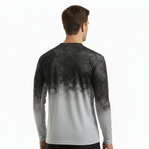 Nueva Camisa de Pesca de Manga Larga para Hombre, Estilo Moderno, Impresión por Sublimación, Color Degradado, 100% Poliéster, Secado Rápido, UPF 50, Estilo Pullover - Product Image 3