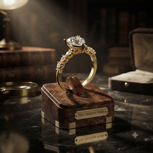 Yellow Gold Pear Cut Lab Grown <b>Diamond</b> Engagement <b>Ring</b> Marquise Baguette Side Stone Wedding <b>Ring</b> - Product Image 1