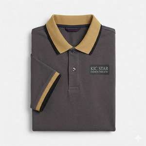 เสื้อเชิ้ตคอปกตัดต่อ แขนสั้น แต่งขอบตัดต่อ สไตล์ลำลอง ผ้าฝ้ายปิเก้ 100% คุณภาพสูง ระบายอากาศได้ดี - Product Image 2